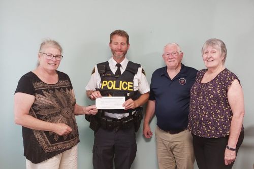 L to r Junaita Everett, SGt. Marty McConnel, Fred Fowler, Madeleine Wotherspoon